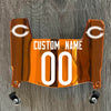 Chicago Bears Custom Name & Number Mini Football Helmet Visor Shield Orange Chrome Mirror w/ Clips - WHITE
