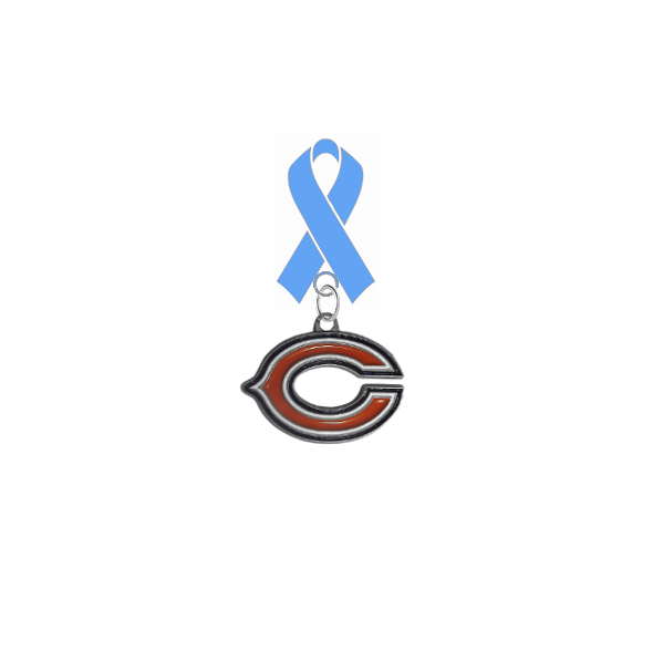 Chicago Bears NFL Prostate Cancer Awareness / Fathers Day Light Blue Ribbon Lapel Pin