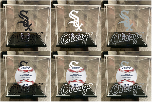 Chicago White Sox Single Acrylic UV Baseball Display Case Cube w/ Ball Holder
