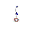 Chicago Bears Silver Blue Swarovski Belly Button Navel Ring - Customize Gem Colors
