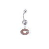 Chicago Bears SilverClear Swarovski Belly Button Navel Ring - Customize Gem Colors