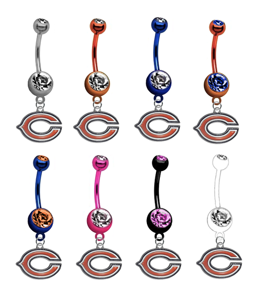 Chicago Bears NFL Football Belly Button Navel Ring - Pick Your Color