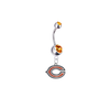 Chicago Bears Silver Orange Swarovski Belly Button Navel Ring - Customize Gem Colors