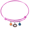 Chicago Bears Pink NFL Expandable Wire Bangle Charm Bracelet