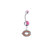 Chicago Bears Silver Pink Swarovski Belly Button Navel Ring - Customize Gem Colors