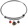 Chicago Blackhawks Color Edition BLACK Expandable Wire Bangle Charm Bracelet