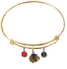 Chicago Blackhawks Color Edition GOLD Expandable Wire Bangle Charm Bracelet