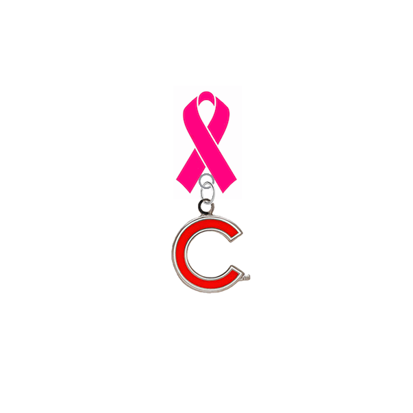 Chicago Cubs Style 2 MLB Breast Cancer Awareness / Mothers Day Pink Ribbon Lapel Pin
