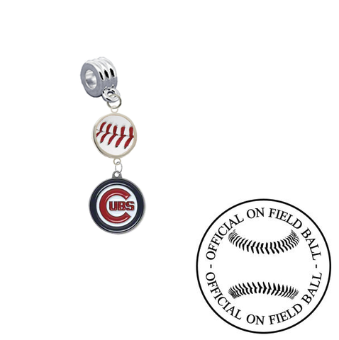 Chicago Cubs On Field Baseball Universal European Bracelet Charm (Pandora Compatible)
