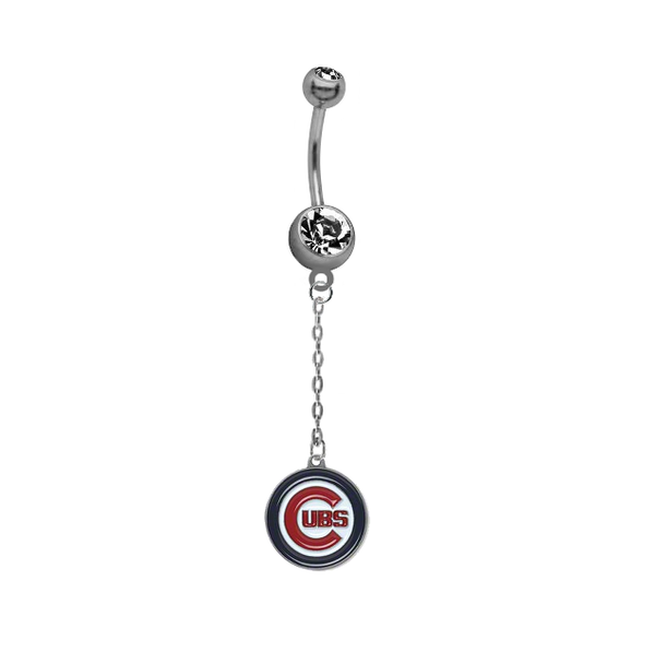 Chicago Cubs Dangle Chain Belly Button Navel Ring