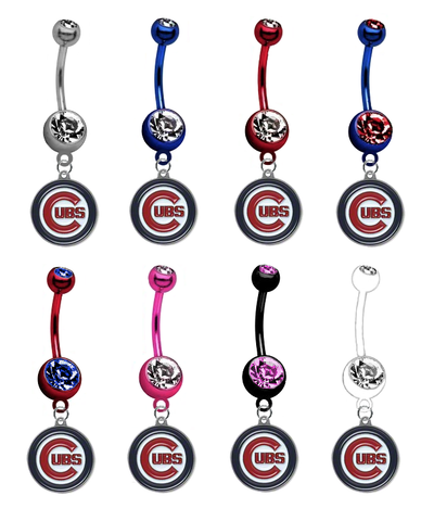 Chicago Cubs MLB Baseball Belly Button Navel Ring - Pick Your Color