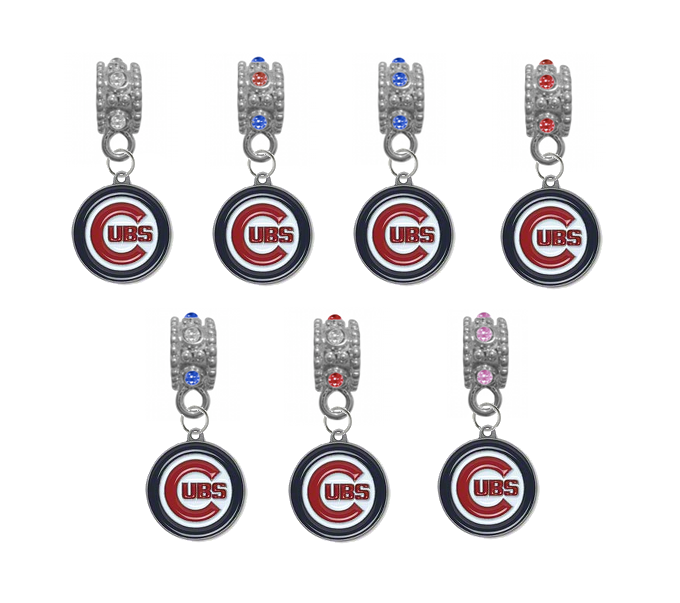 Chicago Cubs MLB Baseball Crystal Rhinestone European Bracelet Charm