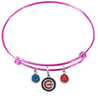 Chicago Cubs Pink MLB Expandable Wire Bangle Charm Bracelet