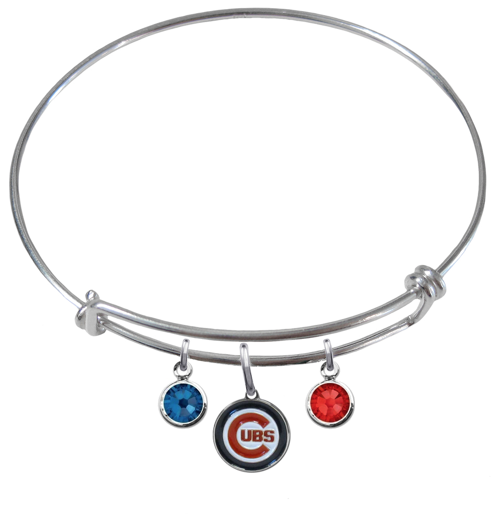Chicago Cubs MLB Expandable Wire Bangle Charm Bracelet