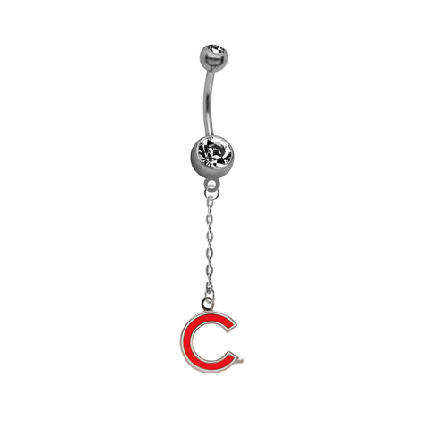 Chicago Cubs Style 2 Dangle Chain Belly Button Navel Ring