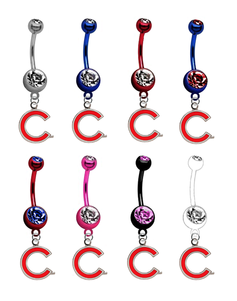 Chicago Cubs Style 2 MLB Baseball Belly Button Navel Ring - Pick Your Color