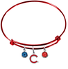 Chicago Cubs Style 2 Red MLB Expandable Wire Bangle Charm Bracelet