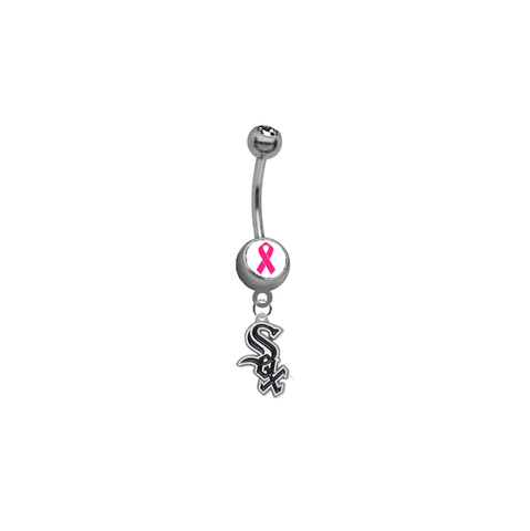 Chicago White Sox Breast Cancer Awareness Belly Button Navel Ring