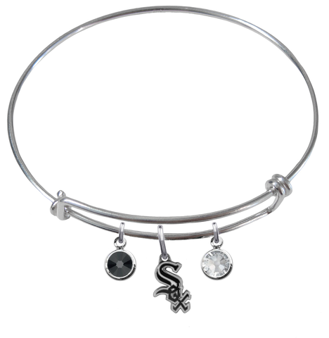 Chicago White Sox MLB Expandable Wire Bangle Charm Bracelet