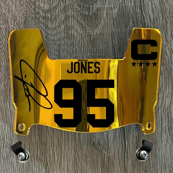 Mini Football Helmet Visor YELLOW GOLD w/ Clips (Hard Style