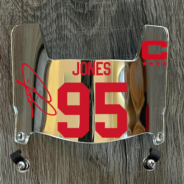 Kansas City Chiefs Chris Jones Mini Football Helmet Visor Shield Silver Chrome Mirror w/ Clips - PICK COLOR