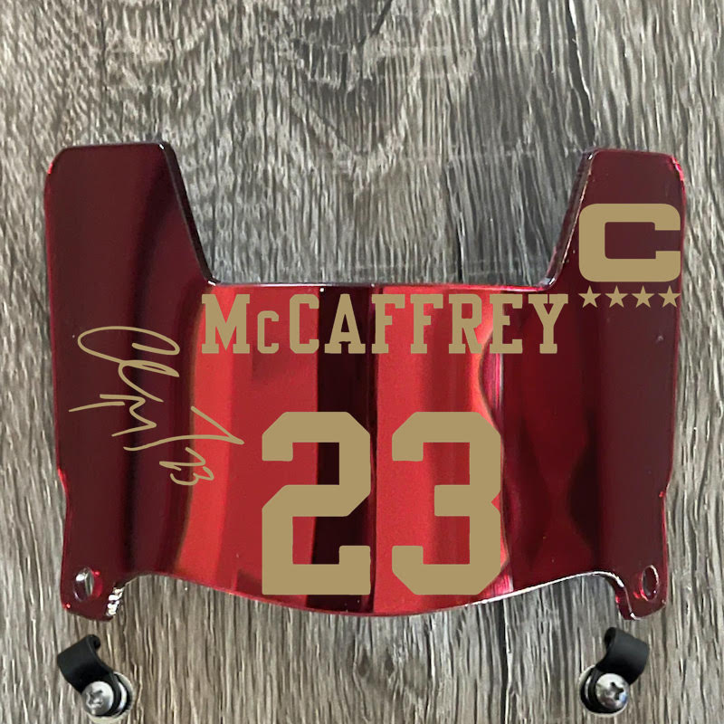 San Francisco 49ers Christian McCaffrey Mini Football Helmet Visor Red – SportsJewelryProShop San Francisco 49ers Christian McCaffrey Mini Football Helmet Visor Red – SportsJewelryProShop
