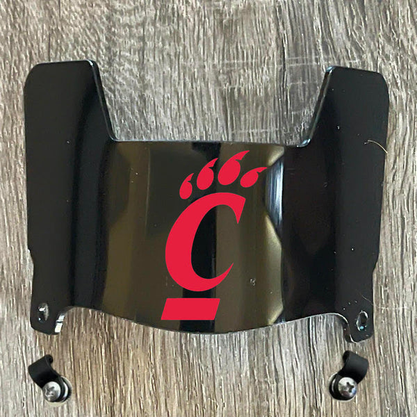 Cincinnati Bearcats Mini Football Helmet Visor Shield Black Dark Tint w/ Clips