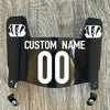 Cincinnati Bengals Custom Name & Number Mini Football Helmet Visor Shield Black Dark Tint w/ Clips - WHITE