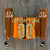 Cincinnati Bengals Custom Name & Number Mini Football Helmet Visor Shield Orange Chrome Mirror w/ Clips - CAMO