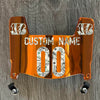Cincinnati Bengals Custom Name & Number Mini Football Helmet Visor Shield Orange Chrome Mirror w/ Clips - MONEY PRINT
