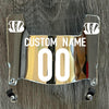 Cincinnati Bengals Custom Name & Number Mini Football Helmet Visor Shield Silver Chrome Mirror w/ Clips - WHITE