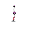 Cincinnati Bearcats BLACK w/ PINK GEM College Belly Button Navel Ring