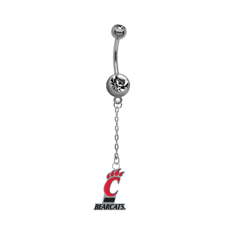 Cincinnati Bearcats Dangle Chain Belly Button Navel Ring