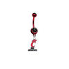 Cincinnati Bearcats RED w/ BLACK GEM College Belly Button Navel Ring