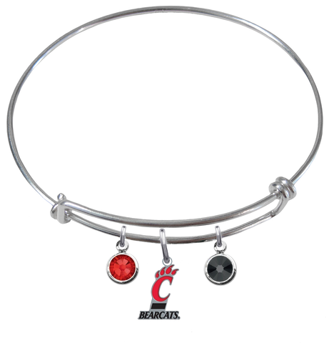 Cincinnati Bearcats NCAA Expandable Wire Bangle Charm Bracelet