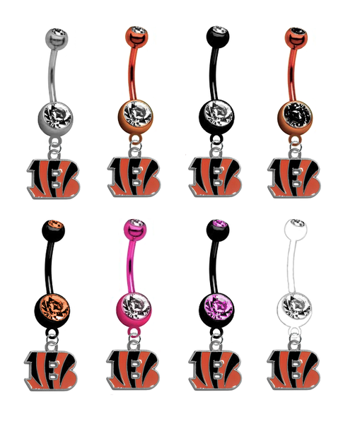 Cincinnati Bengals NFL Football Belly Button Navel Ring - Pick Your Color