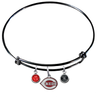 Cincinnati Reds Black MLB Expandable Wire Bangle Charm Bracelet