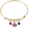 Cincinnati Reds Gold MLB Expandable Wire Bangle Charm Bracelet