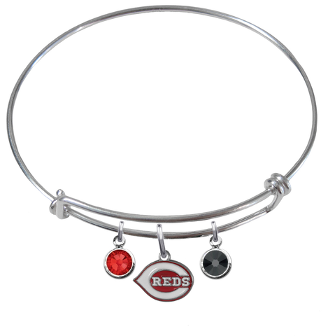Cincinnati Reds MLB Expandable Wire Bangle Charm Bracelet