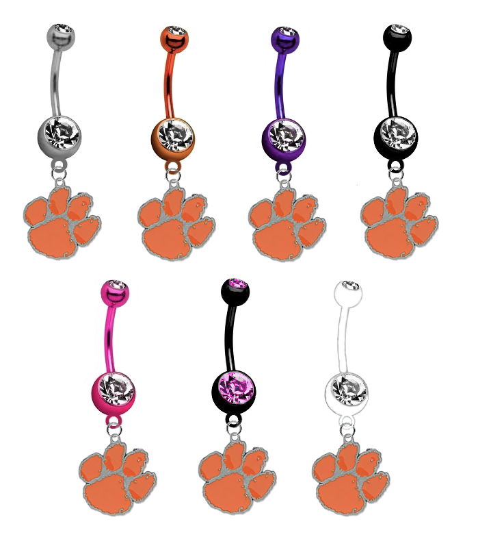 Clemson Tigers NCAA College Belly Button Navel Ring - Pick Your Color