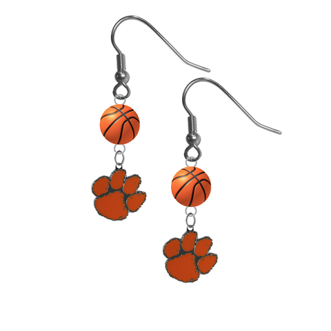 Clemson Tigers NCAA Basketball Dangle Earrings