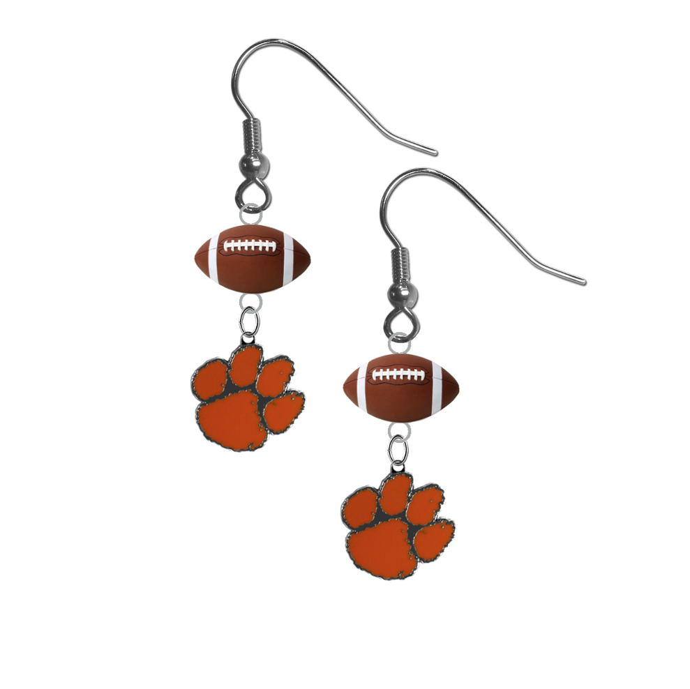 Clemson Tigers NCAA Football Dangle Earrings