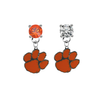 Clemson Tigers ORANGE & CLEAR Swarovski Crystal Stud Rhinestone Earrings
