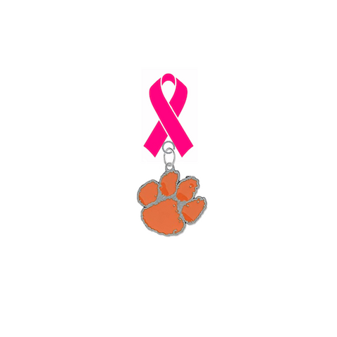 Clemson Tigers Breast Cancer Awareness / Mothers Day Pink Ribbon Lapel Pin