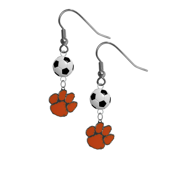 Clemson Tigers NCAA Soccer Dangle Earrings