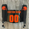 Cleveland Browns Custom Name & Number Mini Football Helmet Visor Shield Black Dark Tint w/ Clips - ORANGE