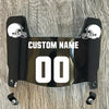 Cleveland Browns Custom Name & Number Mini Football Helmet Visor Shield Black Dark Tint w/ Clips - WHITE