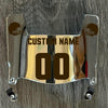 Cleveland Browns Custom Name & Number Mini Football Helmet Visor Shield Silver Chrome Mirror w/ Clips - BROWN