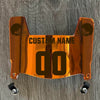 Cleveland Browns Custom Name & Number Mini Football Helmet Visor Shield Orange Chrome Mirror w/ Clips - BROWN