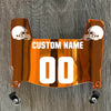 Cleveland Browns Custom Name & Number Mini Football Helmet Visor Shield Orange Chrome Mirror w/ Clips - WHITE